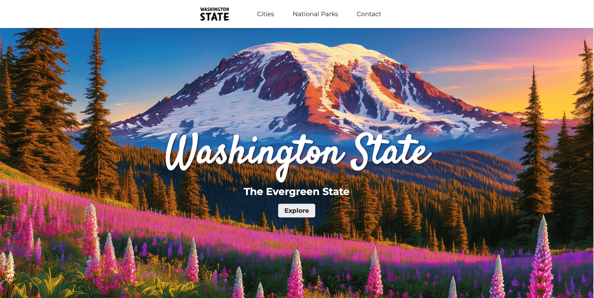 Washington State Website homepage preview